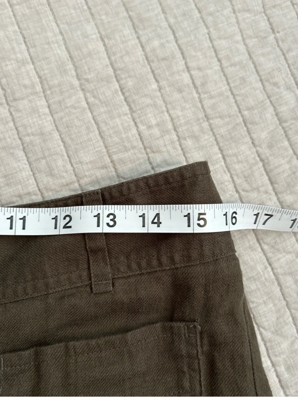 Limited Vtg 90’s Y2K green utility linen cuffed festival short shorts 6 - Picture 6 of 8